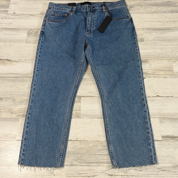 Rollas Relaxo Chop Mid Stone Jeans Size 34 NWT - Picture 2 of 10